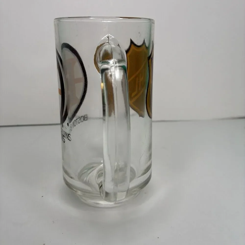 NHL BOSTON BRUINS Glass Beer MUG 12 Oz NHL Hockey Collectible 70's Vintage